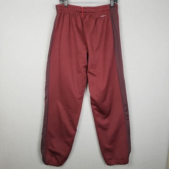 Nike Men's Size M Therma-Fit Track Pant Joggers Maroon Burgundy Red Stripe Mesh - Picture 2 of 10